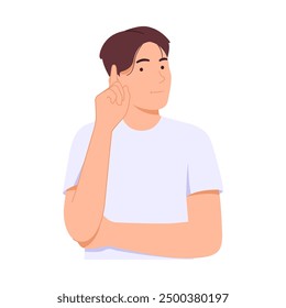 Muchos gestos de confusión, contemplación y duda. Las personas inteligentes tienen ideas geniales, encuentran soluciones a los problemas. Tormenta de ideas alternativas para tomar decisiones. Ilustración vectorial 