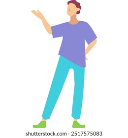 Man gesturing hand vector icon isolated on white