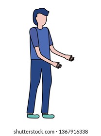 man gesturing hands