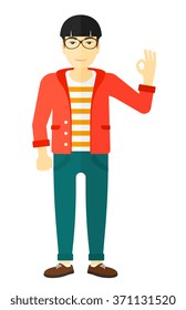 Man gesturing OK sign. 