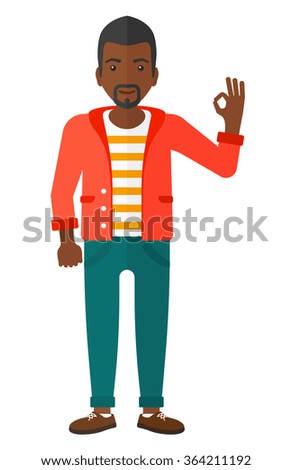 Man gesturing OK sign. 