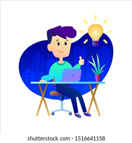 Man get a big idea, concept idea for graphic design.