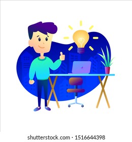Man get a big idea, concept idea for graphic design.