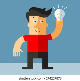 man get the idea. flat vector illustration
