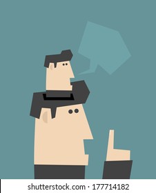 Man get an idea. Vector illustration.