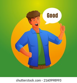 a man get the satisfaction of giving thumbs up