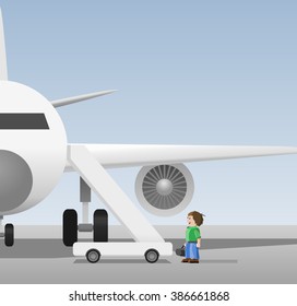 Man gets in the aircraft
