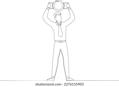 A man gets appreciation for his work. Employee appreciation one line drawing