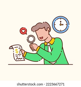 Man gets a business contract. Business concept illustration