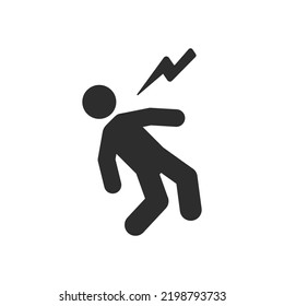 Man Gets Electrocuted Icon Monochrome Black Stock Vector Royalty Free Shutterstock