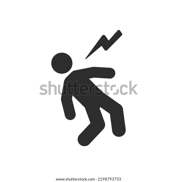 Man Gets Electrocuted Icon Monochrome Black Stock Vector (Royalty Free ...