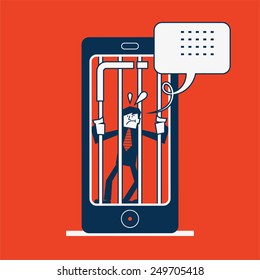 man gets locked up in concept smart phone addiction