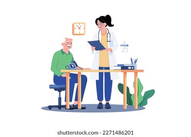 Man Getting Doctor's Appointment Illustration concept on white background