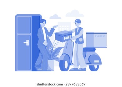 Man getting free product delivery