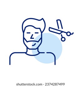 Man getting a haircut. Male hair salon services, beauty and elegance. Pixel perfect icon