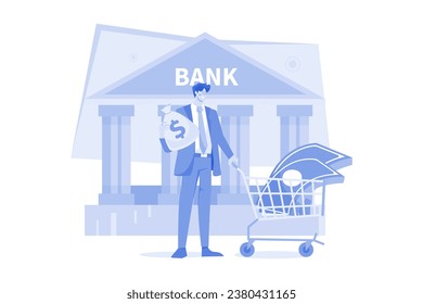 Man Getting A Loan From The Bank