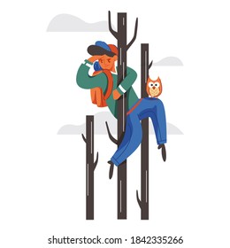 hombre con diseño plano de ilustración vectorial perdido