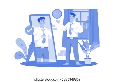 Man Getting Ready For Office