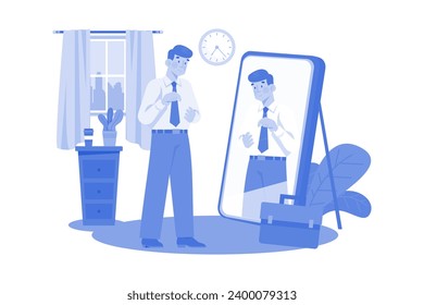 Man getting ready for office
