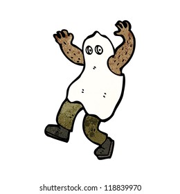 Mann auf dem Ghost-Kostümkartoon