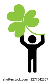 man with giant Clover Leaf celebrating Saint Patrick's Day