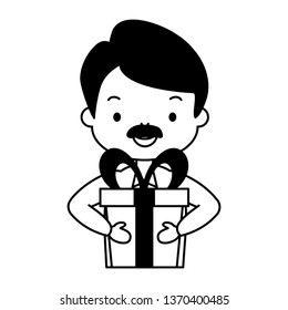 man with gift box