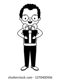man with gift box