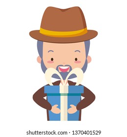 man with gift box
