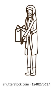 man with gift box avatar character