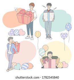 man with a gift box on a special day