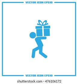 man gift box vector icon 