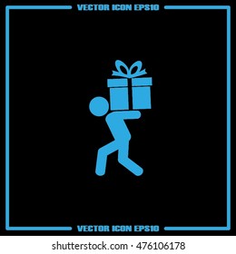 man gift box vector icon 