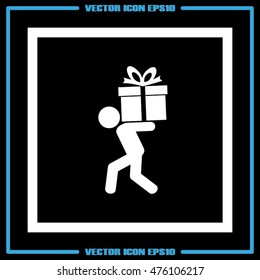 man gift box vector icon 