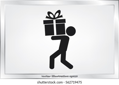 man gift icon vector 