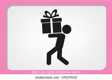 man gift icon vector.
