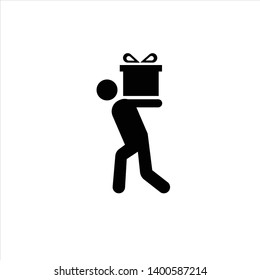 man with gift icon,vector best flat icon.