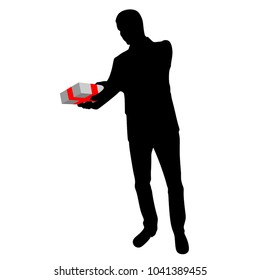 A man with a gift, a silhouette