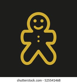 man, gingerbread, toys, vector icon, eps10