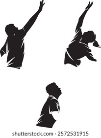man and  girl silhouette  for ads and project
