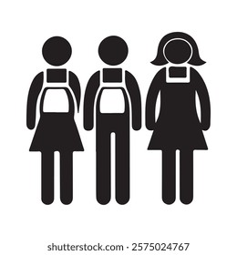 Man girl students classmates pictogram icon silhouette vector.