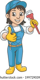 personajes eléctricos y plomeros de hombres y niñas