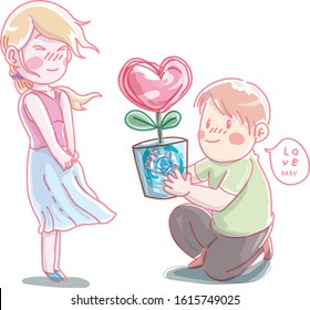 Romantic Drawings With Boy And Girl Images Stock Photos Vectors Shutterstock