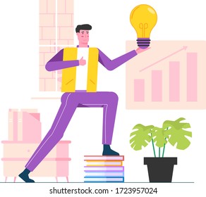 man give ide for business plan illustration