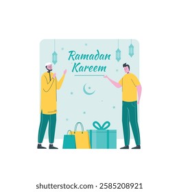 Man give ramadan gift to other man