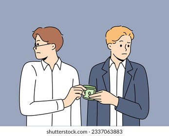 Man gives bribe to business partner or official in order to lobby for necessary decisions in corruption way. Dishonest guy uses corruption to get insider information about competitors.