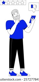 Man Giving Bad Review Illustration