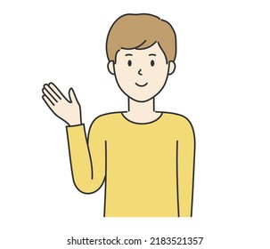 Hombre dando la explicación, ilustración vectorial