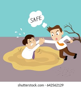 Man giving a friendly helping hand, Helping hand business concept