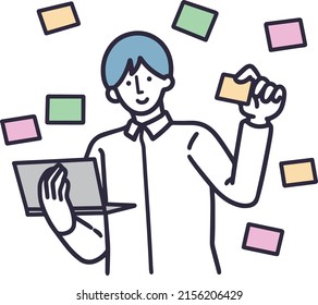 Man giving an idea Simple Illustration