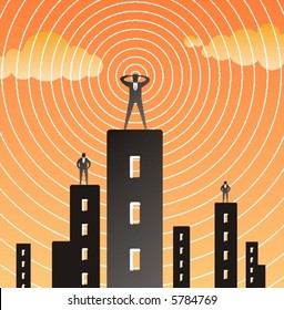 Man giving off radio waves.